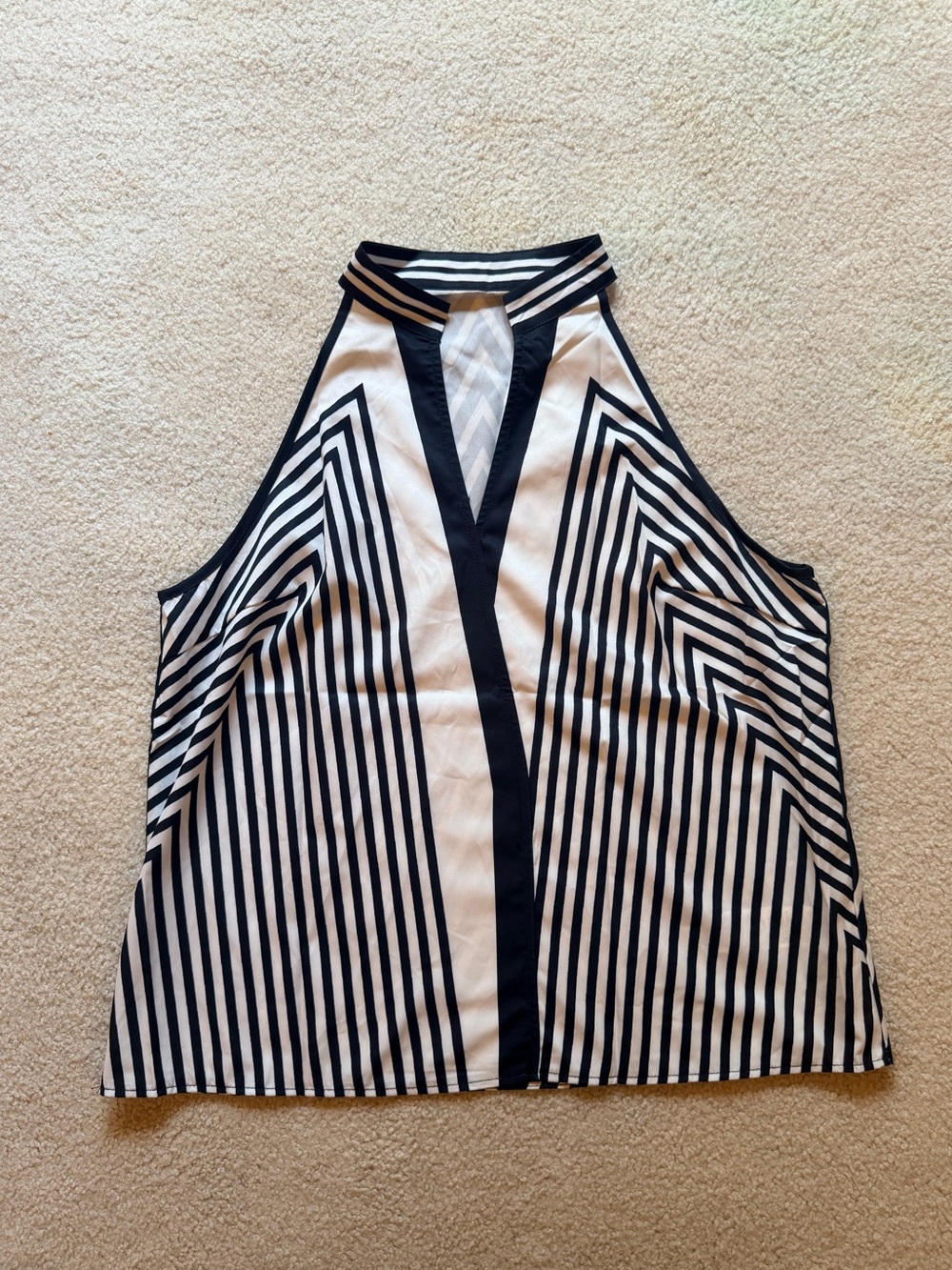 BRAND NEW!! Vintage Black & White Striped Halter Neck Tank Top!